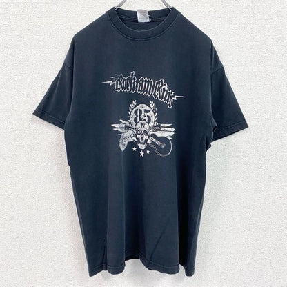 古着 used 　半袖音楽プリントTシャツ　フェスT　ロックアムリング　黒　ブラック　クルーネック　ロック　Lサイズ