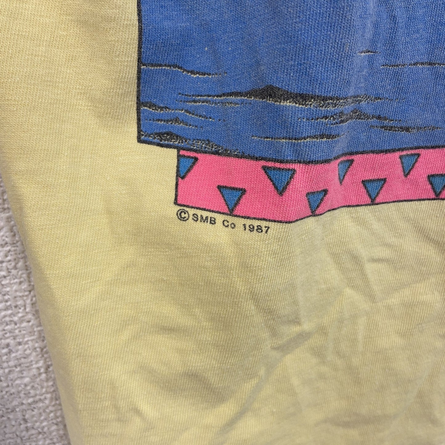 古着 used　HOBIE HEAVY　半袖ポケットTシャツ　80s　USA製　シングルステッチ　黄　イエロー　XLサイズ