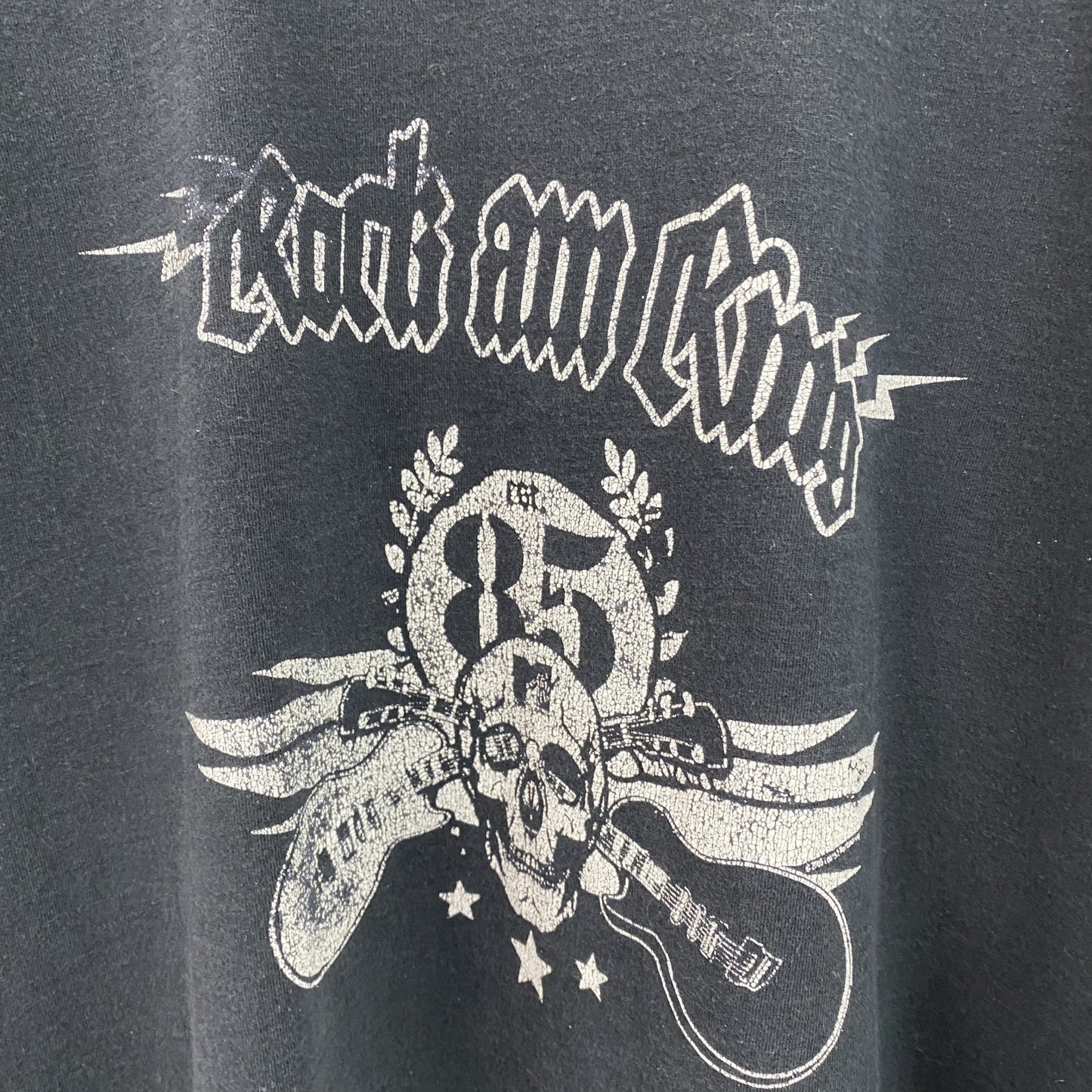 古着 used 　半袖音楽プリントTシャツ　フェスT　ロックアムリング　黒　ブラック　クルーネック　ロック　Lサイズ