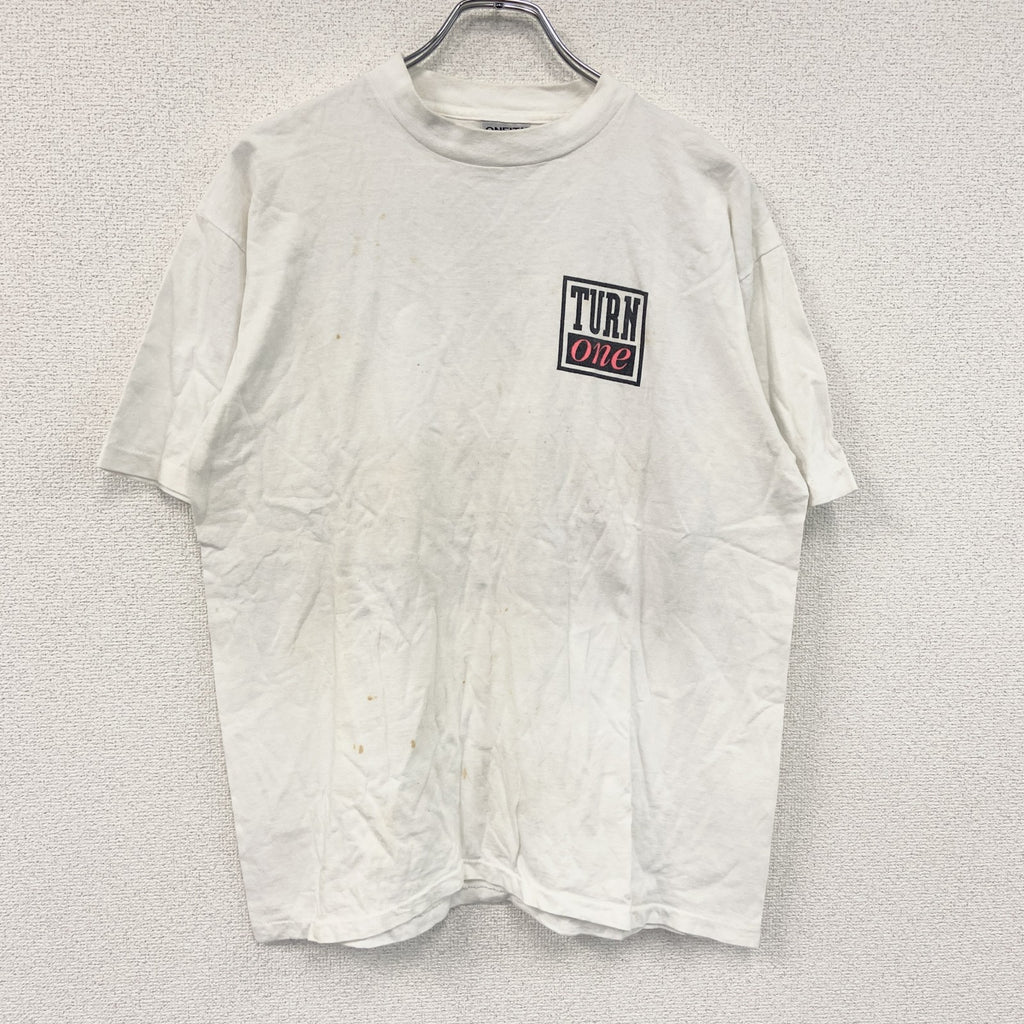 ONEITA　TURN ONE　半袖プリントTシャツ　白　ホワイト　Lサイズ