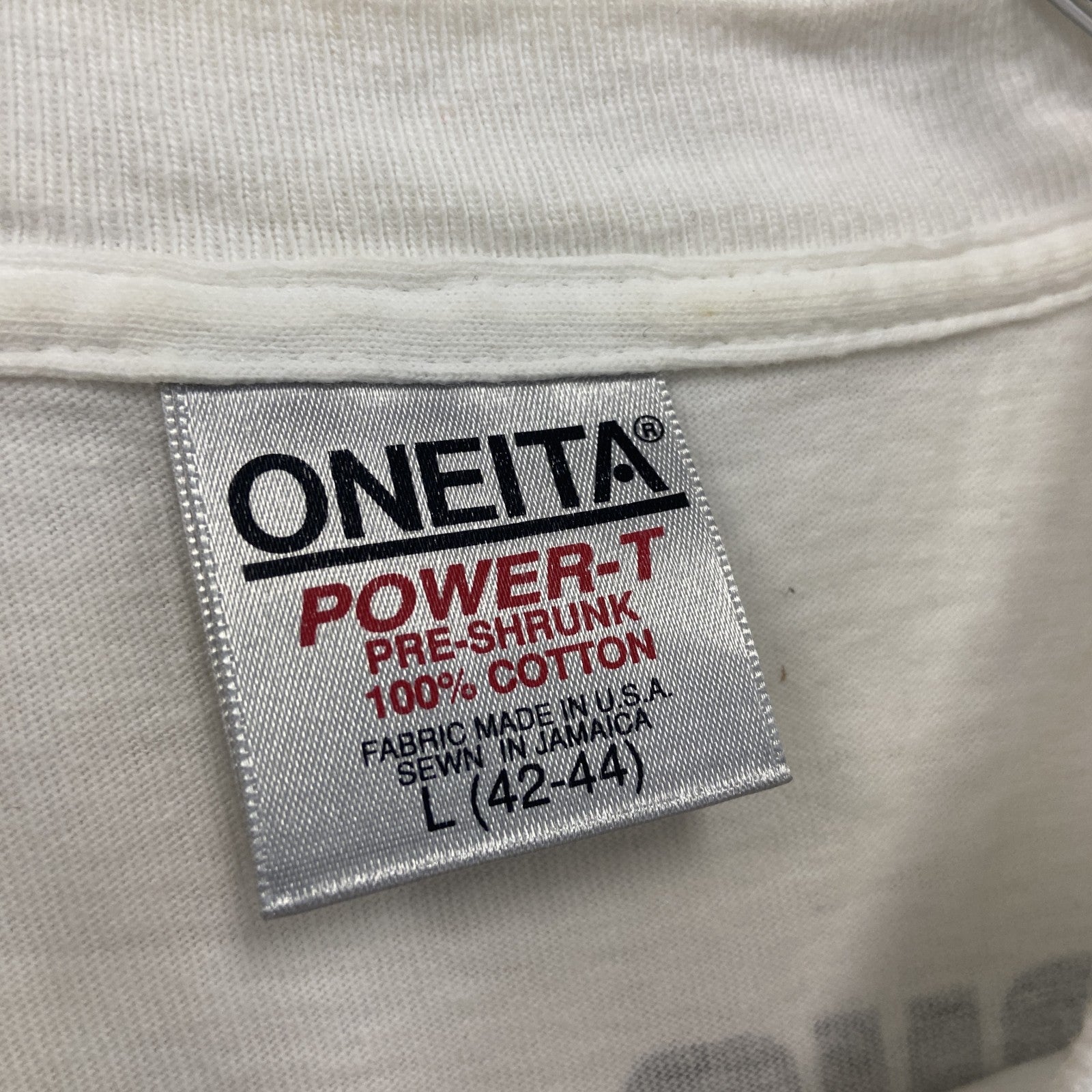 ONEITA　TURN ONE　半袖プリントTシャツ　白　ホワイト　Lサイズ