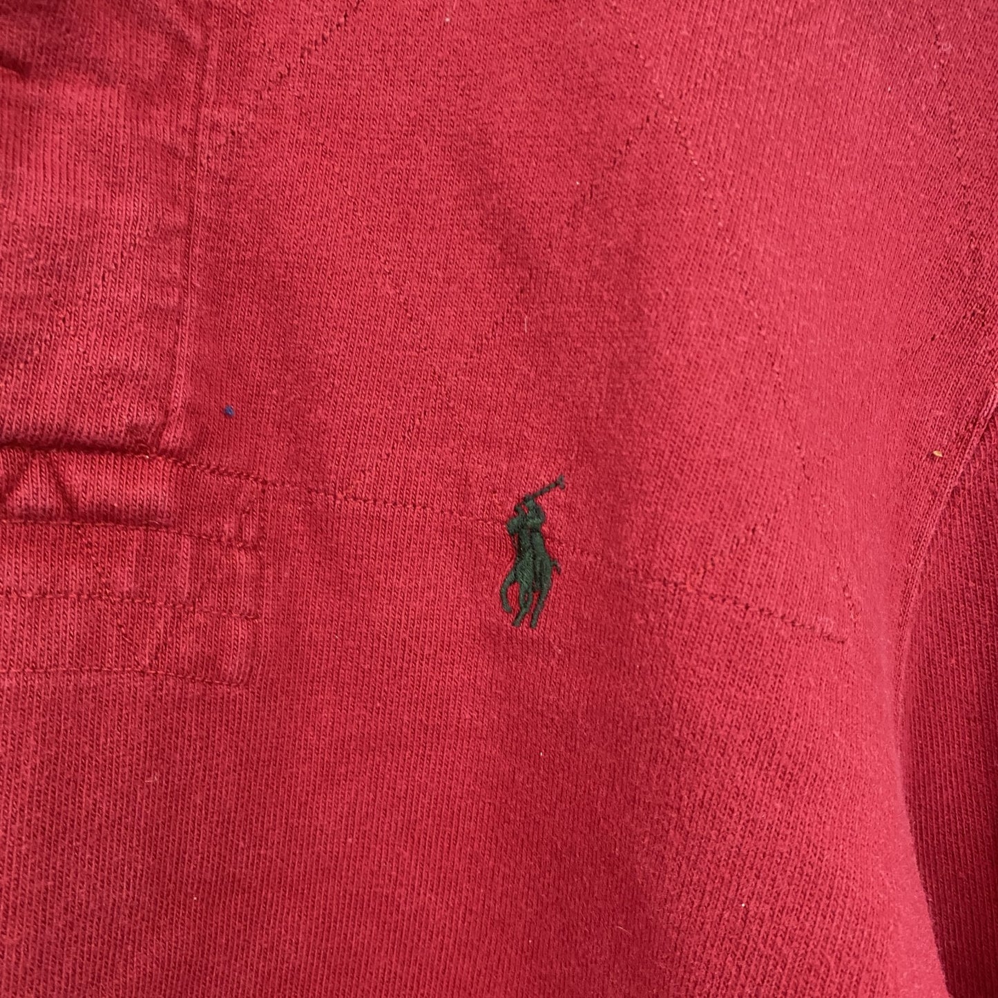 ～00s　POLO by RALPH LAUREN　ラルフローレン　長袖ポロシャツ　比翼仕立て　ヴィンテージ　赤　レッド
