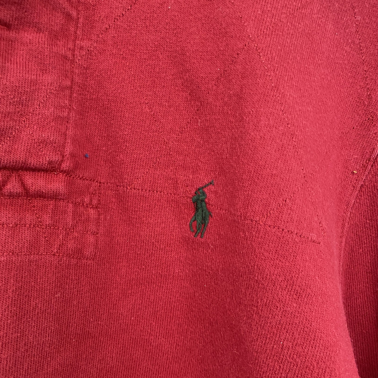 ～00s　POLO by RALPH LAUREN　ラルフローレン　長袖ポロシャツ　比翼仕立て　ヴィンテージ　赤　レッド