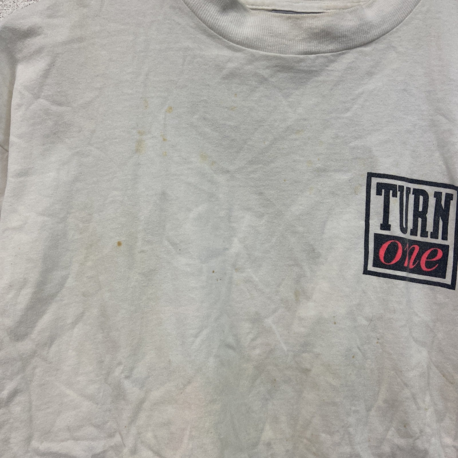 ONEITA　TURN ONE　半袖プリントTシャツ　白　ホワイト　Lサイズ
