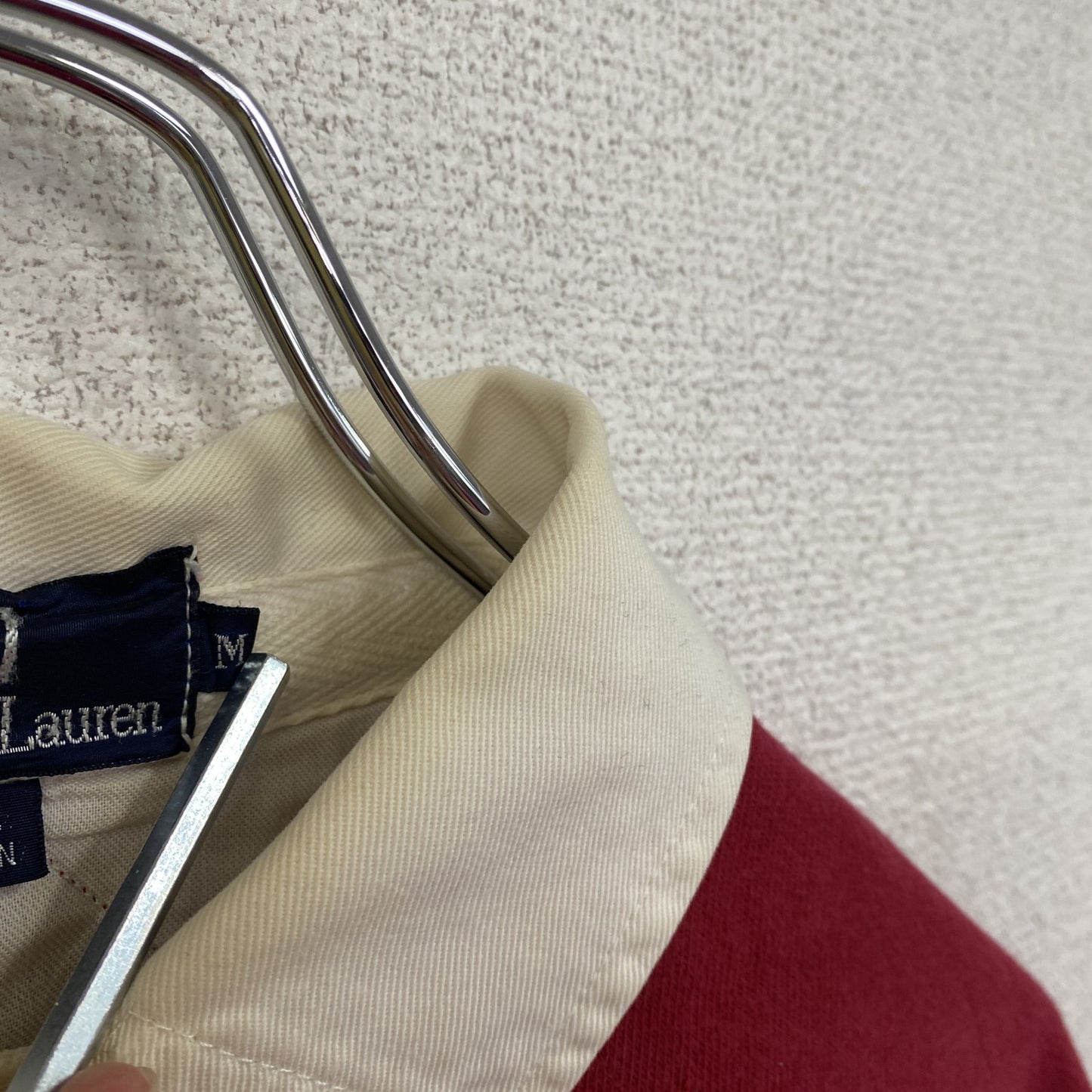 ～00s　POLO by RALPH LAUREN　ラルフローレン　長袖ポロシャツ　比翼仕立て　ヴィンテージ　赤　レッド