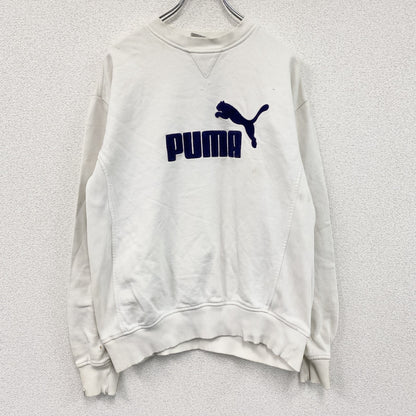 90s　PUMA　プーマ　スウェット/トレーナー　ヴィンテージ　前V　白　ホワイト　Mサイズ
