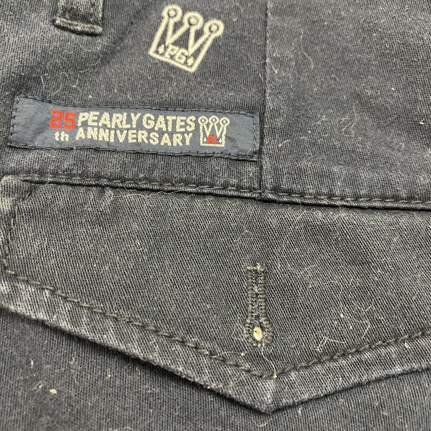 PEARLY GATES　パーリーゲイツ　ハーフパンツ/ショートパンツ　刺繍ロゴ　フラップポケット　紺　ネイビー　5サイズ