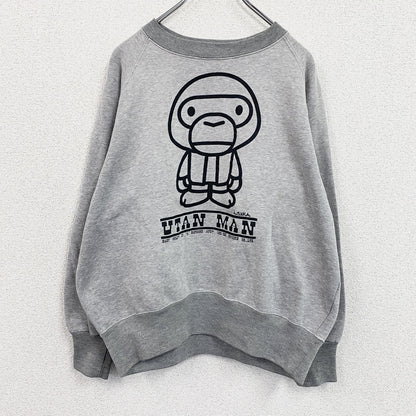 90s　A Bathing Ape　アベイシングエイプ　BABY MILO　スウェット/トレーナー　グレー　Mサイズ