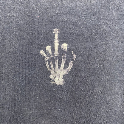 古着 used 　半袖プリントTシャツ　中指　レントゲン　骨　100%コットン　黒　ブラック　クルーネック　Mサイズ