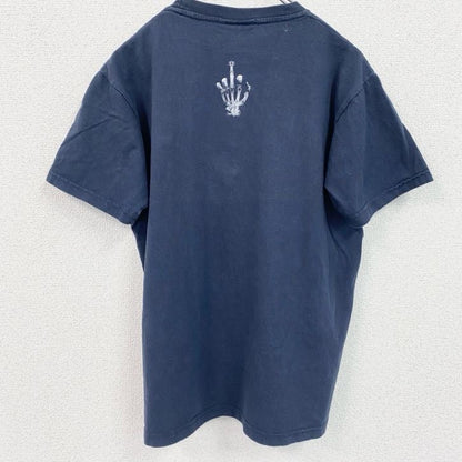 古着 used 　半袖プリントTシャツ　中指　レントゲン　骨　100%コットン　黒　ブラック　クルーネック　Mサイズ