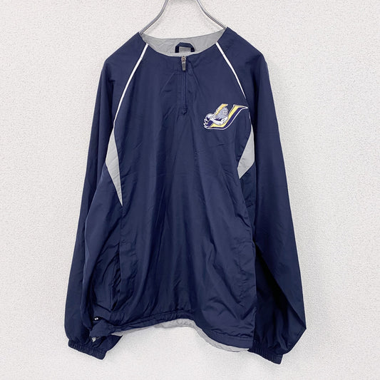 90s　Holloway　ホロウェイ　ハーフジップジャケット　ウインドブレーカー　ヴィンテージ　紺　ネイビー　Lサイズ