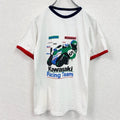 古着 used 　半袖プリントTシャツ　Kawasaki　カワサキ　リンガーT　レーシング　レトロデザイン　クルーネック