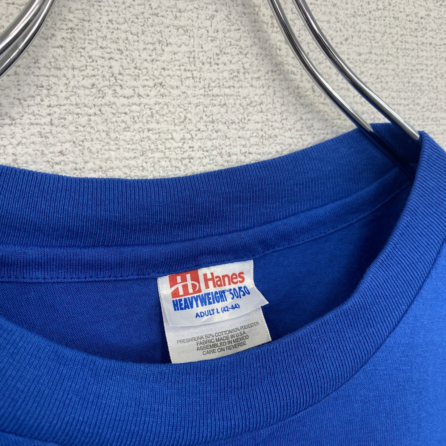90s　半袖プリントTシャツ　5連プリント　シングルステッチ　ミュージック　クルーネック　ヴィンテージ　青　ブルー　Lサイズ