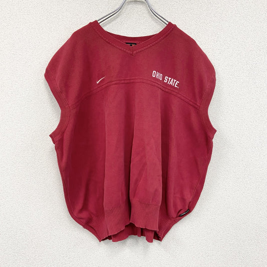 90s　NIKE　ナイキ　コットンニットベスト　ヴィンテージ　赤　レッド　XLサイズ
