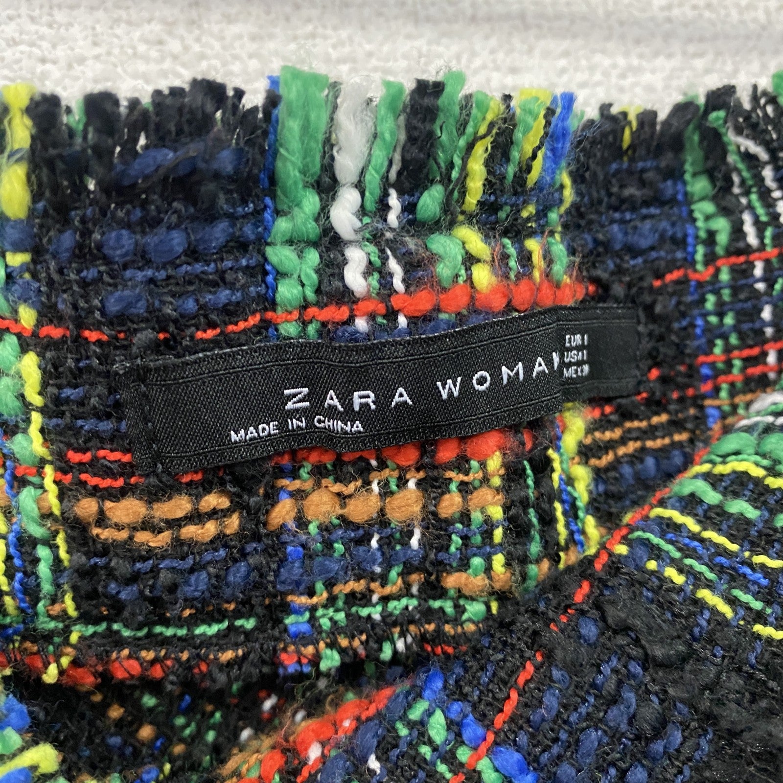 ZARA　ザラ　ロングスカート　チェック柄　マルチカラー　黒　ブラック　1サイズ