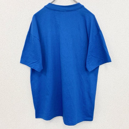 90s　半袖プリントTシャツ　5連プリント　シングルステッチ　ミュージック　クルーネック　ヴィンテージ　青　ブルー　Lサイズ