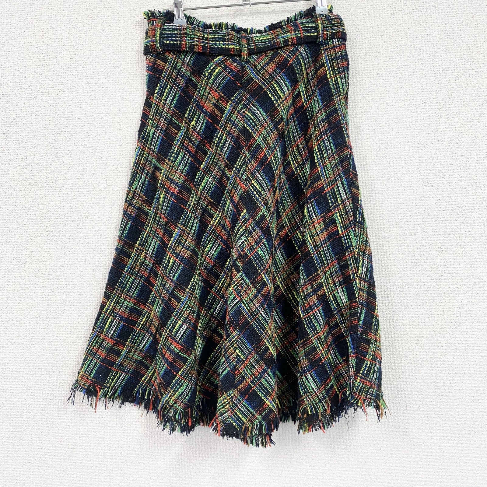 ZARA　ザラ　ロングスカート　チェック柄　マルチカラー　黒　ブラック　1サイズ