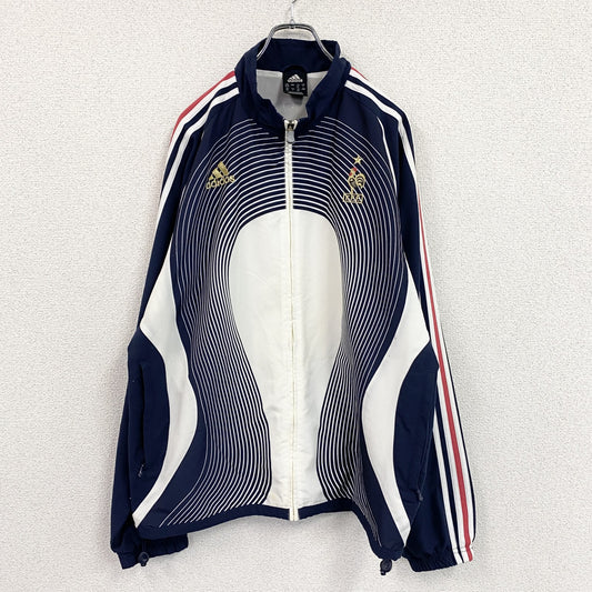 00s　adidas　アディダス　フルジップトラックジャケット/ジャージ　フランス代表　紺　ネイビー　XOサイズ