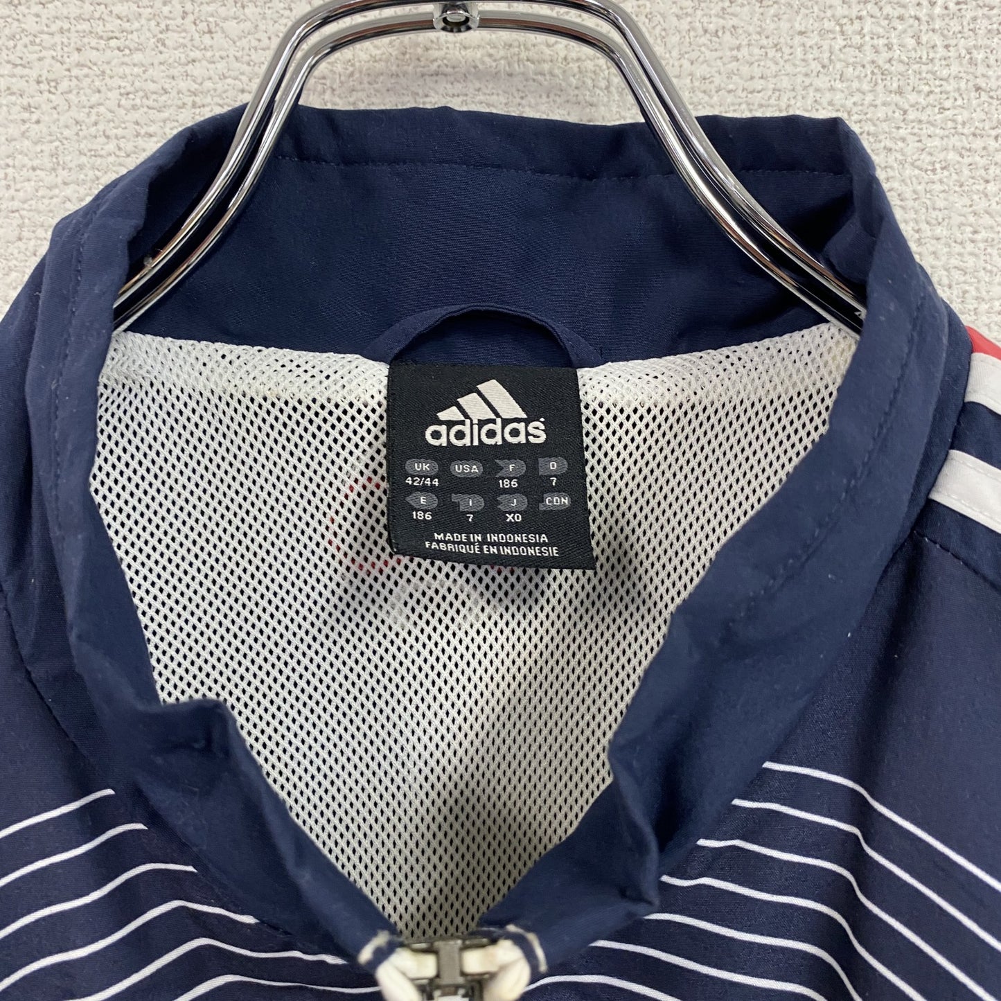 00s　adidas　アディダス　フルジップトラックジャケット/ジャージ　フランス代表　紺　ネイビー　XOサイズ