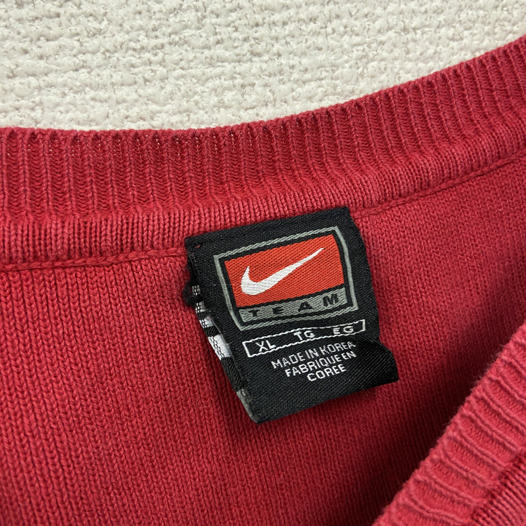 90s　NIKE　ナイキ　コットンニットベスト　ヴィンテージ　赤　レッド　XLサイズ