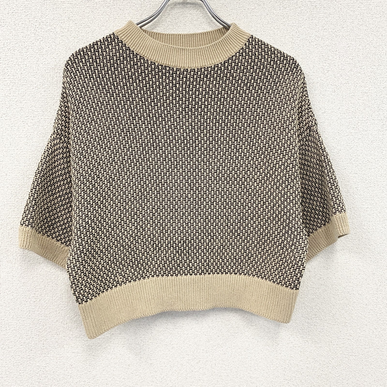 DAMA Collection　ダーマコレクション　コットンニットセーター　茶色　ブラウン　ベージュ　1サイズ