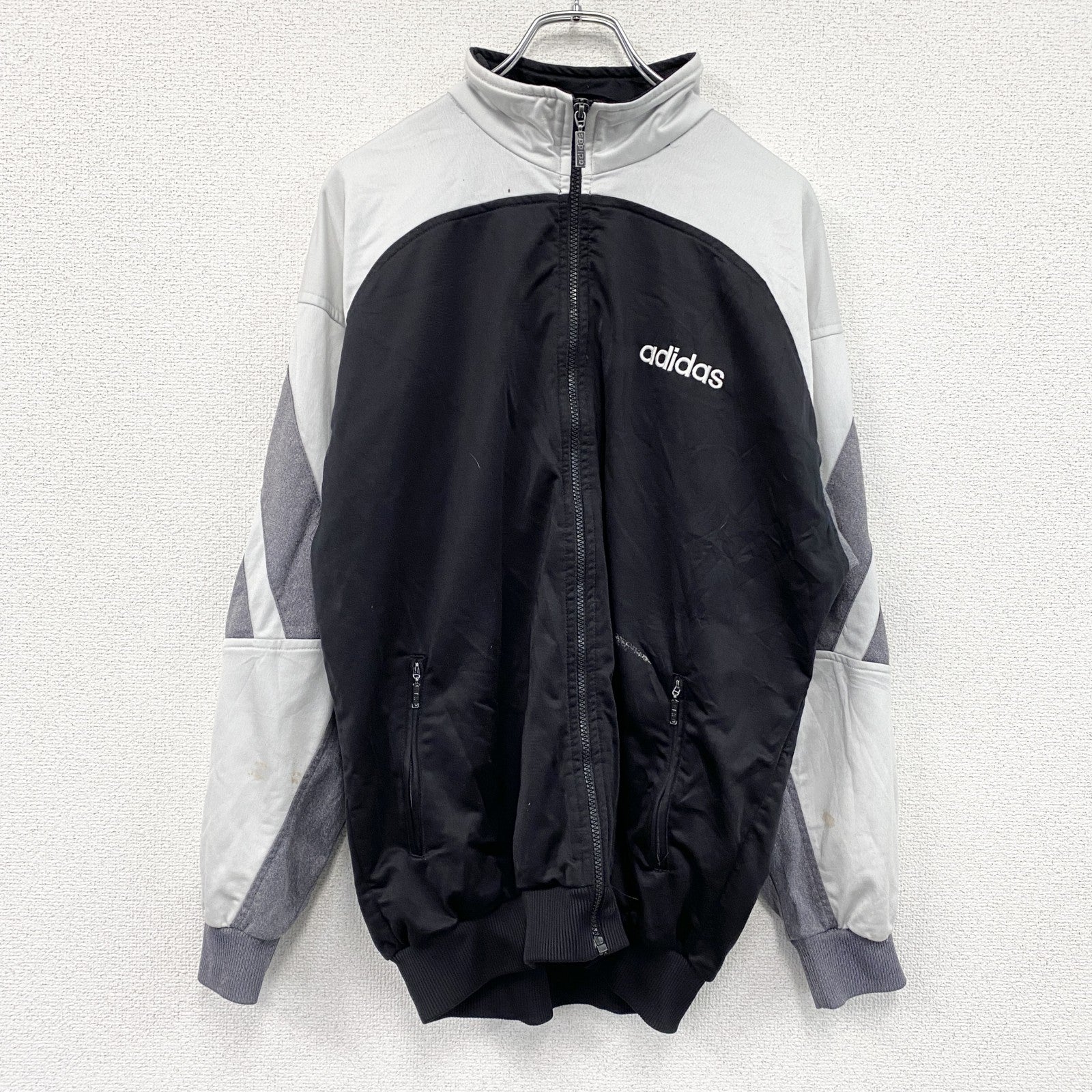90s　adidas　アディダス　トラックジャケット/ジャージ　ヴィンテージ　黒　ブラック　Lサイズ