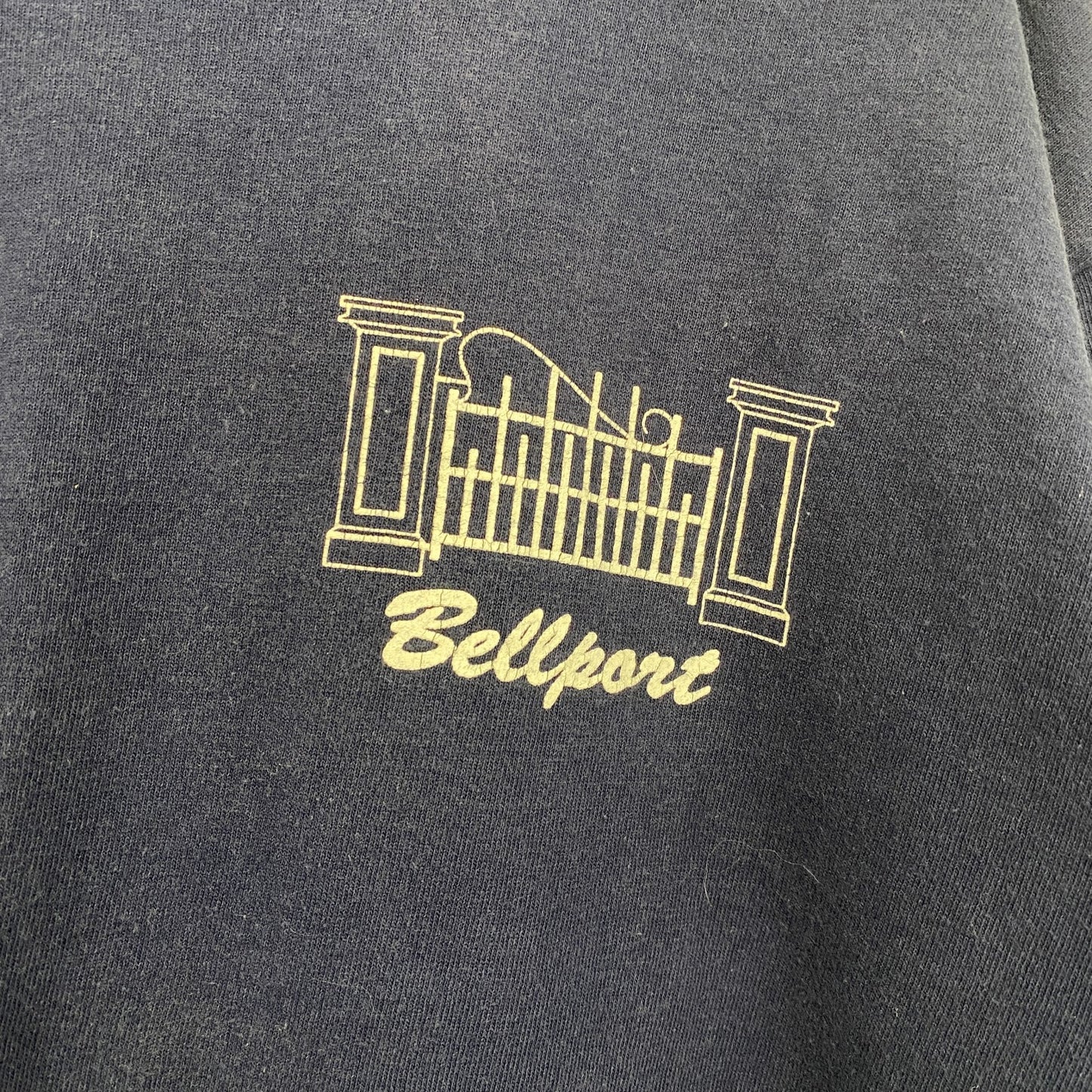 古着 used　FRUIT OF THE LOOＭ　半袖プリントTシャツ　クルーネック　シングルステッチ　紺　ネイビー　Lサイズ