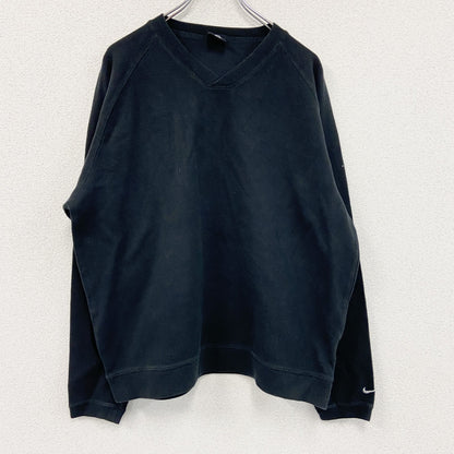 00s　NIKE　ナイキ　コットンニットセーター　ヴィンテージ　黒　ブラック　Lサイズ