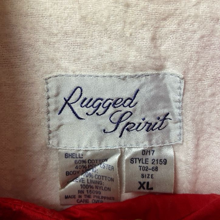 古着 used　Rugged Spirit　長袖ナイロンジャケット　ハイネック　アウター　赤　レッド　レトロ　XLサイズ