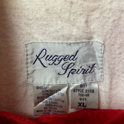 古着 used　Rugged Spirit　長袖ナイロンジャケット　ハイネック　アウター　赤　レッド　レトロ　XLサイズ