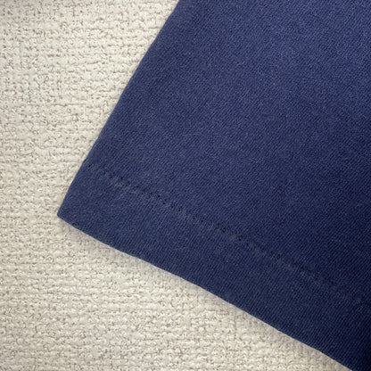 古着 used　FRUIT OF THE LOOＭ　半袖プリントTシャツ　クルーネック　シングルステッチ　紺　ネイビー　Lサイズ