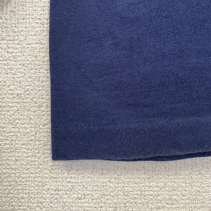 古着 used　FRUIT OF THE LOOＭ　半袖プリントTシャツ　クルーネック　シングルステッチ　紺　ネイビー　Lサイズ