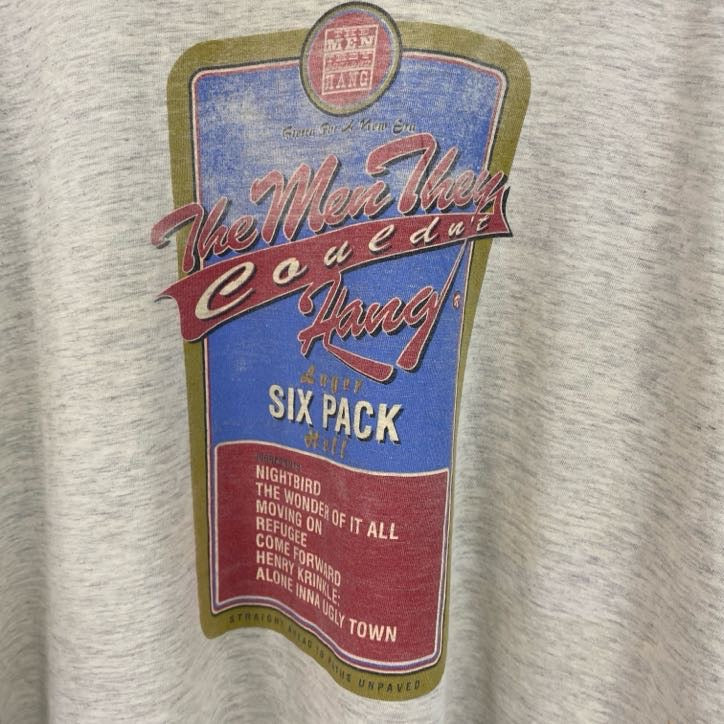 ～00s　メン・ゼイ・クドゥント・ハング　半袖プリントバンドTシャツ　SIX PACK　ヴィンテージ　灰色　霜降りグレー　Lサイズ