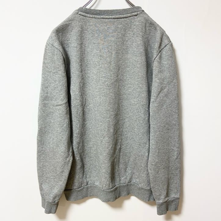 puma　プーマ　スウェット/トレーナー　デカロゴ　チェックロゴ　ストリート　スポーツミックス　クルーネック　灰色　グレー　Sサイズ