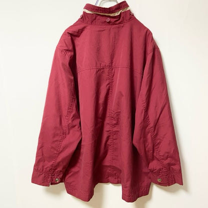 Penningtons　フルジップジャケット　ハイネック　比翼仕立て　ハの字ポケット　無地　シンプル　赤　レッド　XLサイズ