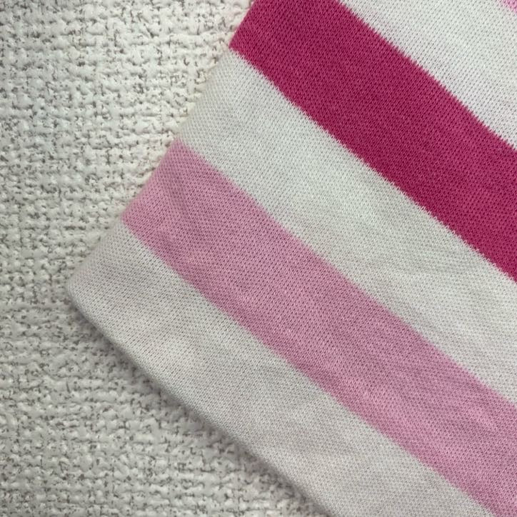 古着 used　半袖プリントTシャツ　レトロデザイン　クルーネック　シングルステッチ　ヴィンテージ　ボーダー　バハマ　ピンク