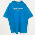 古着 used　Hanes　半袖プリントTシャツ　シングルステッチ　レトロ　クルーネック　ヴィンテージ　青　ブルー　XLサイズ