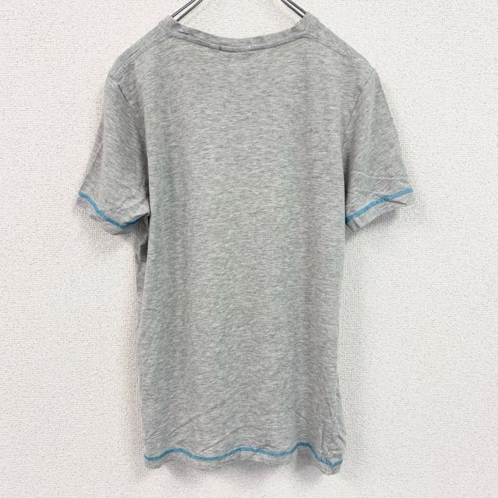 古着 used 　半袖プリントTシャツ　スケートボード　カラフル　灰色　グレー　水色　ライトブルー　レトロデザイン　クルーネック