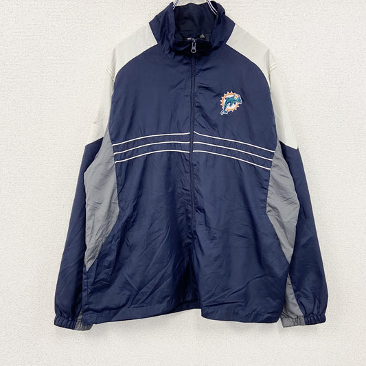 Reebok　リーボック　NFL　マイアミドルフィンズ　フルジップジャケット　ウィンドブレーカー　紺　ネイビー　Lサイズ