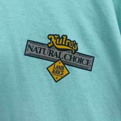 古着 used　Hanes　半袖プリントTシャツ　犬　アニマル　シングルステッチ　レトロ　クルーネック　ライトブルー　XLサイズ