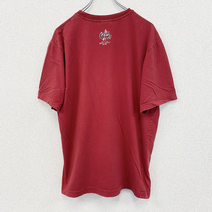 古着 used　GERMANY　半袖プリントTシャツ　BERLIN　FIFA　カジュアルデザイン　赤　クルーネック　Mサイズ