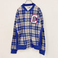 Champion　チャンピオン　リバースウィーブ　スウェットカーディガン　スタジャン　チェック柄　グレー　Lサイズ