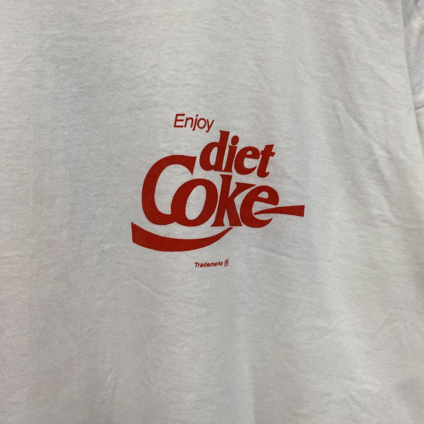 古着 used　ONEITA　半袖プリントTシャツ　カジュアルデザイン　ダイエットコーラ　白　レトロ　クルーネック　XXLサイズ