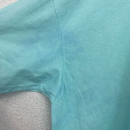 古着 used　Hanes　半袖プリントTシャツ　犬　アニマル　シングルステッチ　レトロ　クルーネック　ライトブルー　XLサイズ