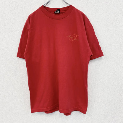 古着 used　GIANT ジャイアント　半袖アーティストプリントTシャツ　カジュアルデザイン　赤　クルーネック　Lサイズ