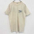古着 used　半袖バックプリントTシャツ　シングルステッチ　レトロ　クルーネック　ヴィンテージ　90s　ベージュ　Lサイズ