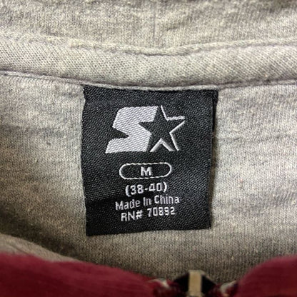 古着 used　STARTER スターター　長袖ワンポイントロゴ刺繍パーカー　スウェット　トレーナー　ワインレッド　Mサイズ