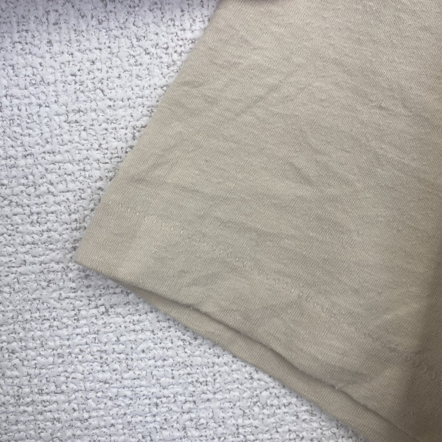 古着 used　半袖バックプリントTシャツ　シングルステッチ　レトロ　クルーネック　ヴィンテージ　90s　ベージュ　Lサイズ