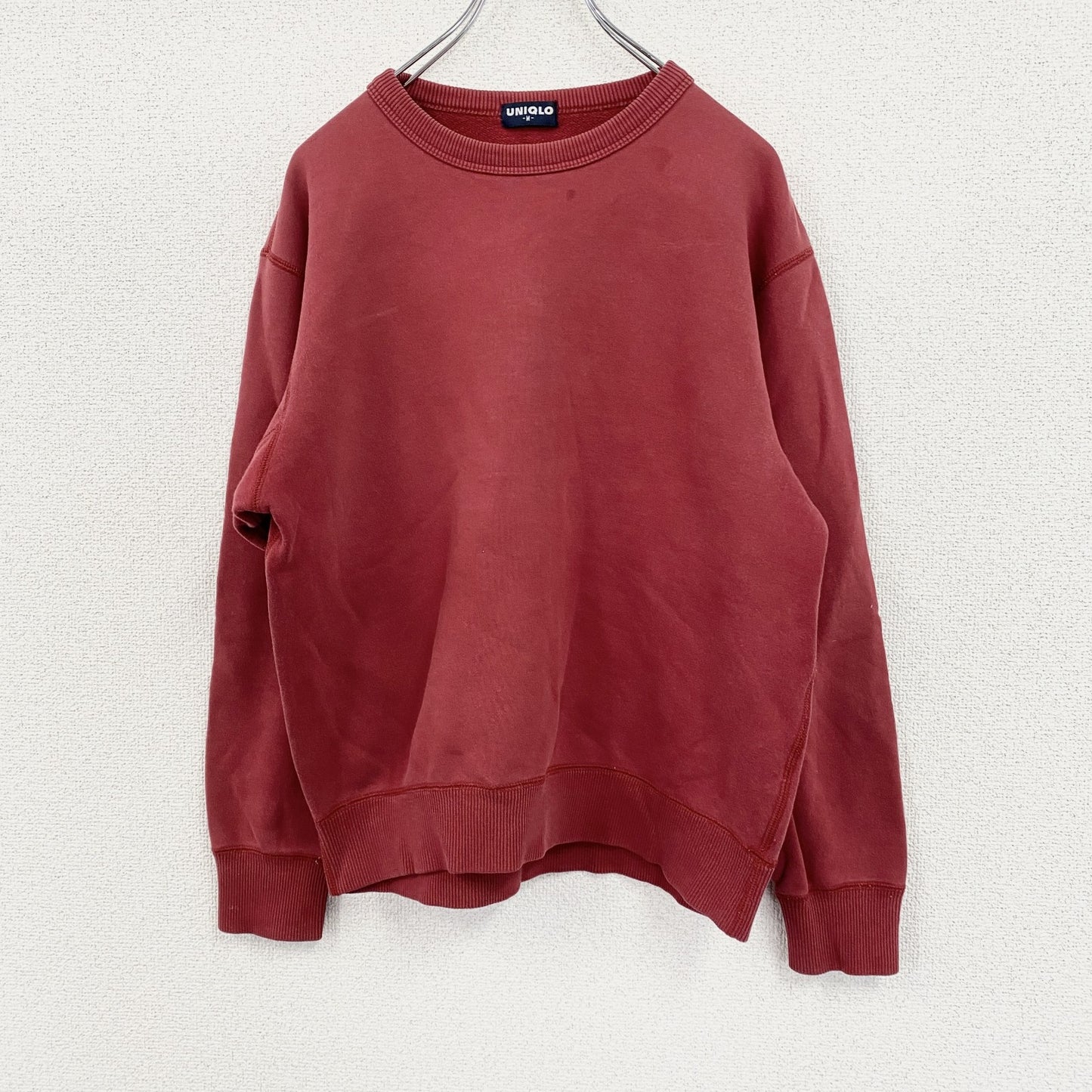 ～00s　OLD UNIQLO　オールドユニクロ　スウェット/トレーナー　フェード　ヴィンテージ　赤　レッド　Mサイズ
