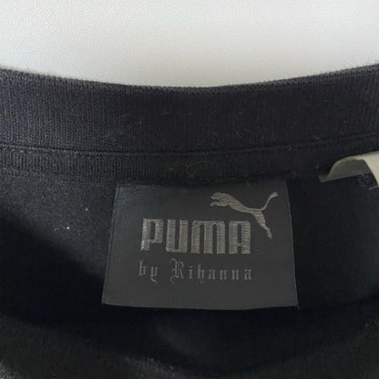 古着 used　puma プーマ　by Rihanna　長袖グラフィックスウェット　トレーナー　プリント　黒　ブラック　Lサイズ